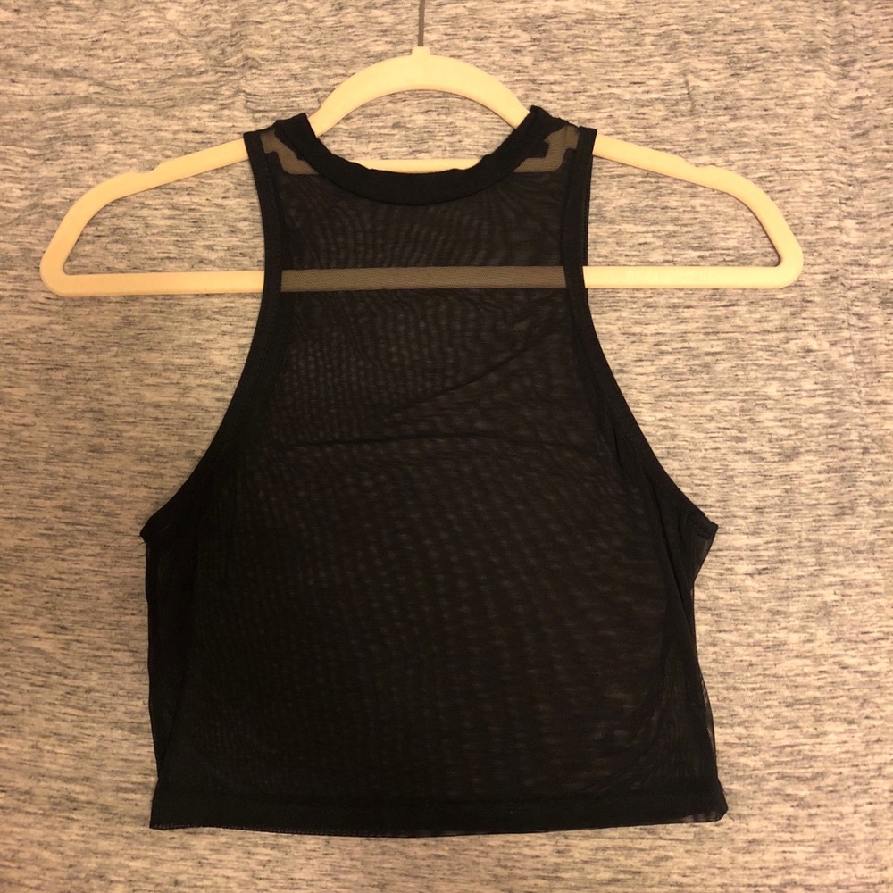 Plain black cropped tank